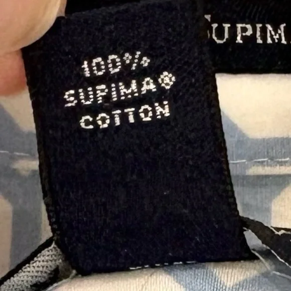 Lands' End Women Geometric Button Up Collar Long Sleeve Shirt 14W No Iron Cotton - Picture 11 of 11